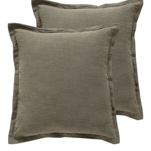 Green Shabby Chic Decorative Throw Pillow Covers 22x22 Set of 2 Farmhouse